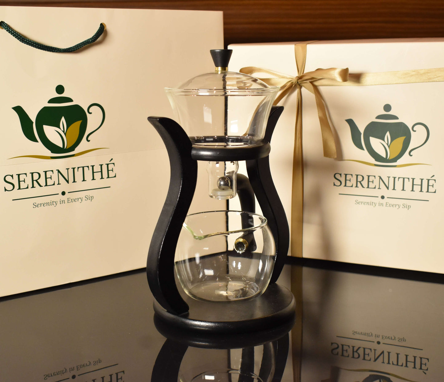 SERENITHÉ Black Wood Tea Brewer