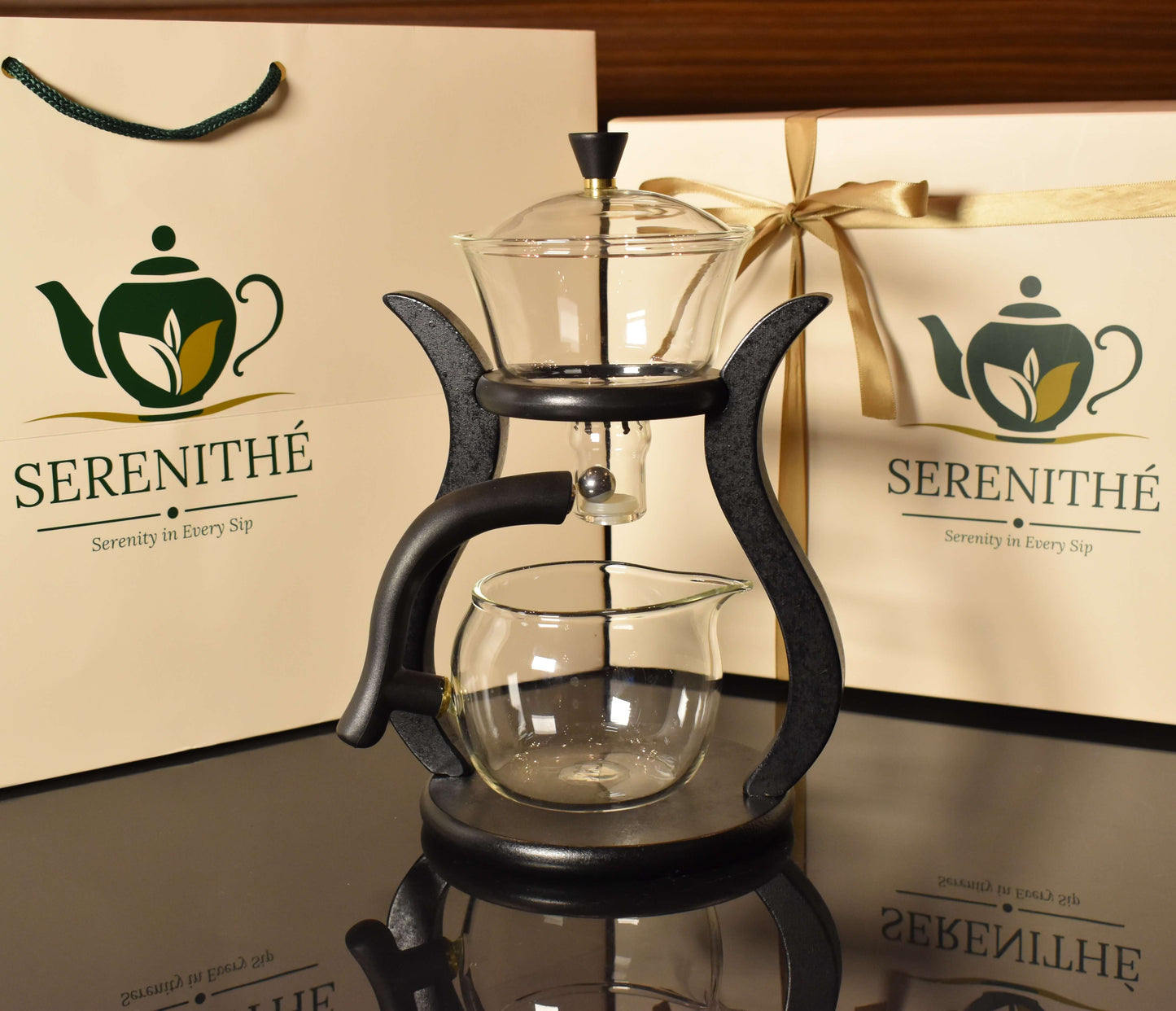 SERENITHÉ Black Wood Tea Brewer