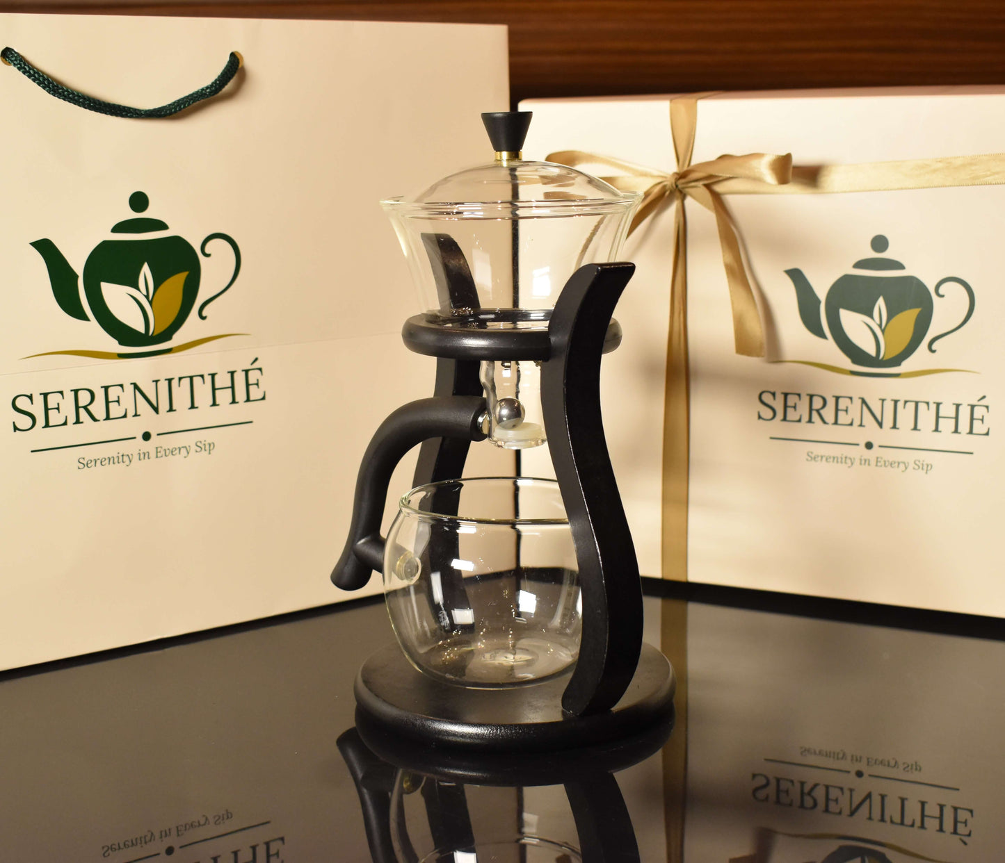 SERENITHÉ Black Wood Tea Brewer